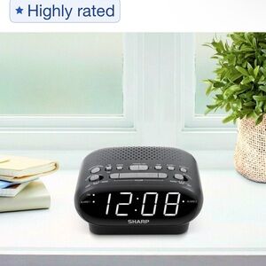 Sharp Digital Dual Alarm Clock with AM/FM Radio Brand New